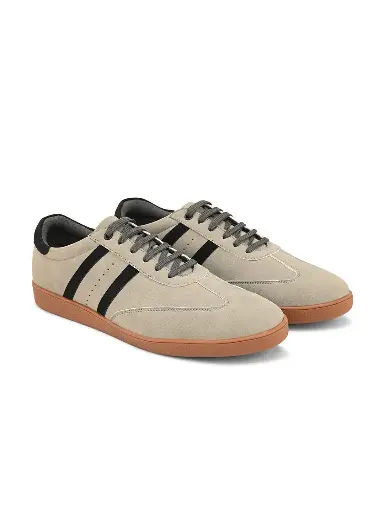 The Lifestyle Co. Men Grey Round Toe Lightweight Sneakers