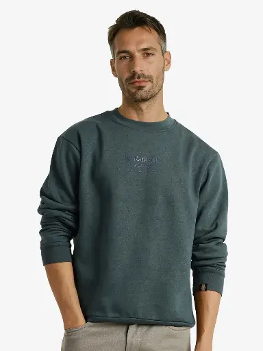 Men Solid Round Neck Sweatshirt